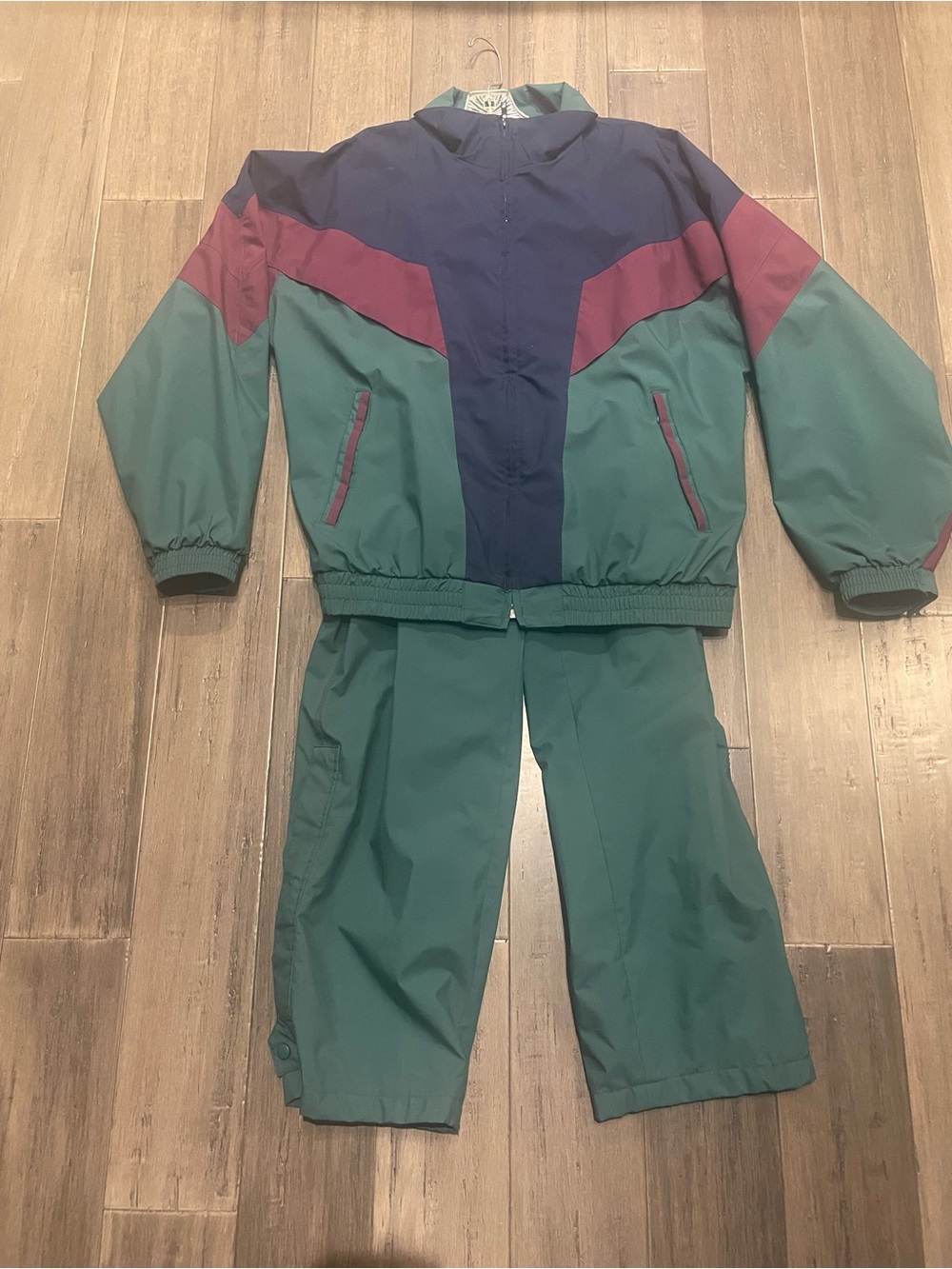 Vintage 90s Thomas & Wilson Gore-Tex Rain Suit Set Large Colorblock Jacket Pants